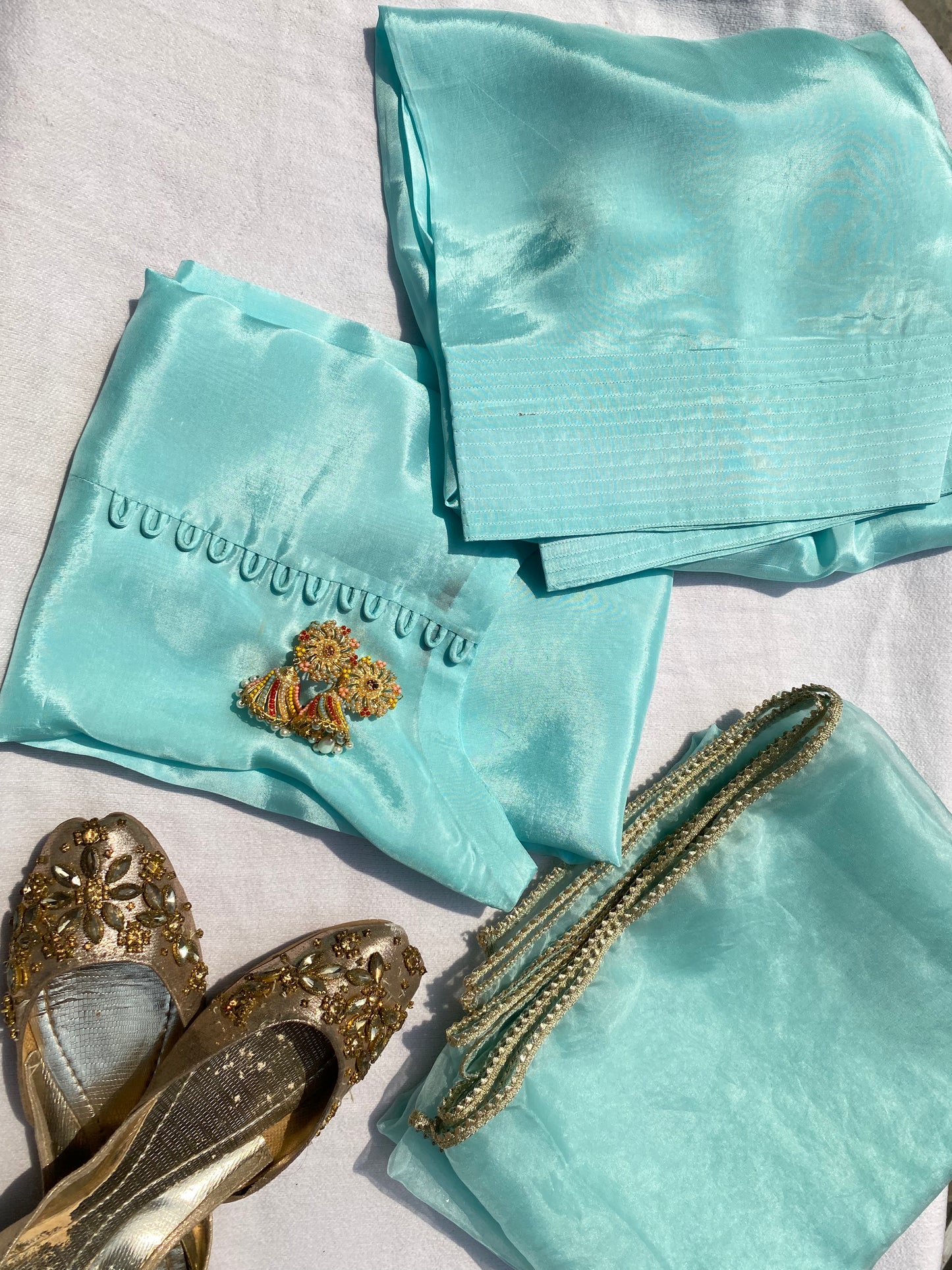 Abroo - 3 PC  Farshi Shalwar Set
